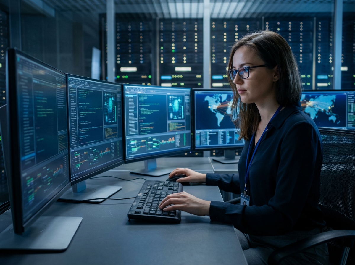 Une analyste en cybersécurité et téléphonie IP