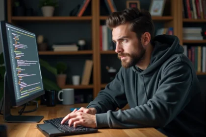 Développeur Python frustré face à une erreur de mise à jour pip dans un terminal sur son ordinateur portable