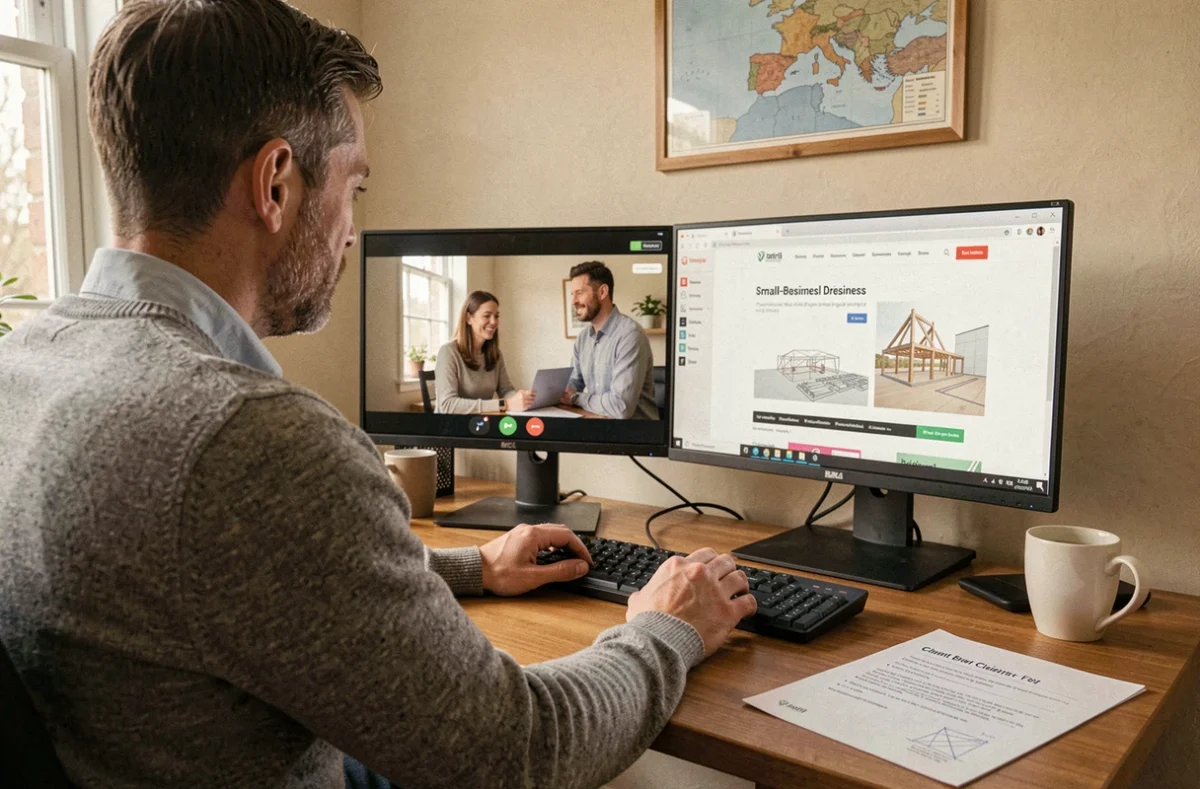 Développeur web d'Equation Web en visioconférence avec une PME bretonne pour la création de son site