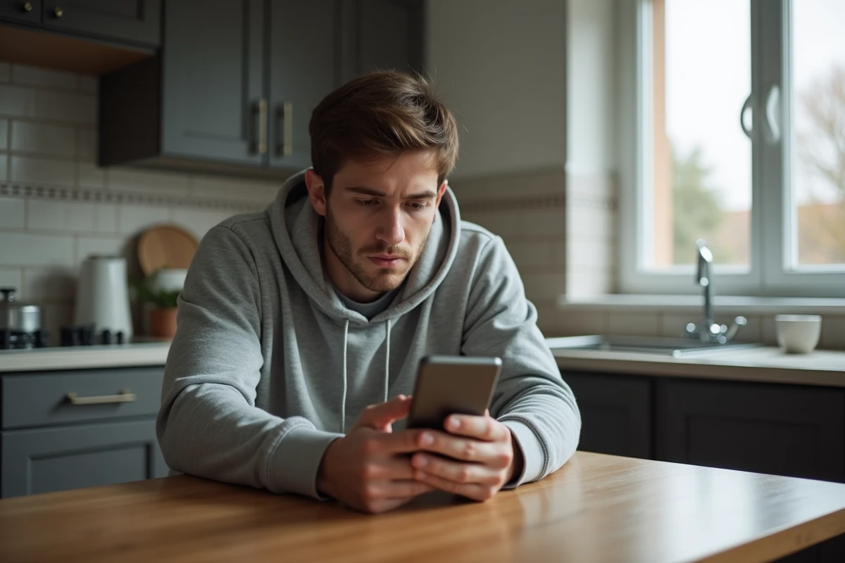 Jeune homme tente de réinitialiser son mot de passe webmail