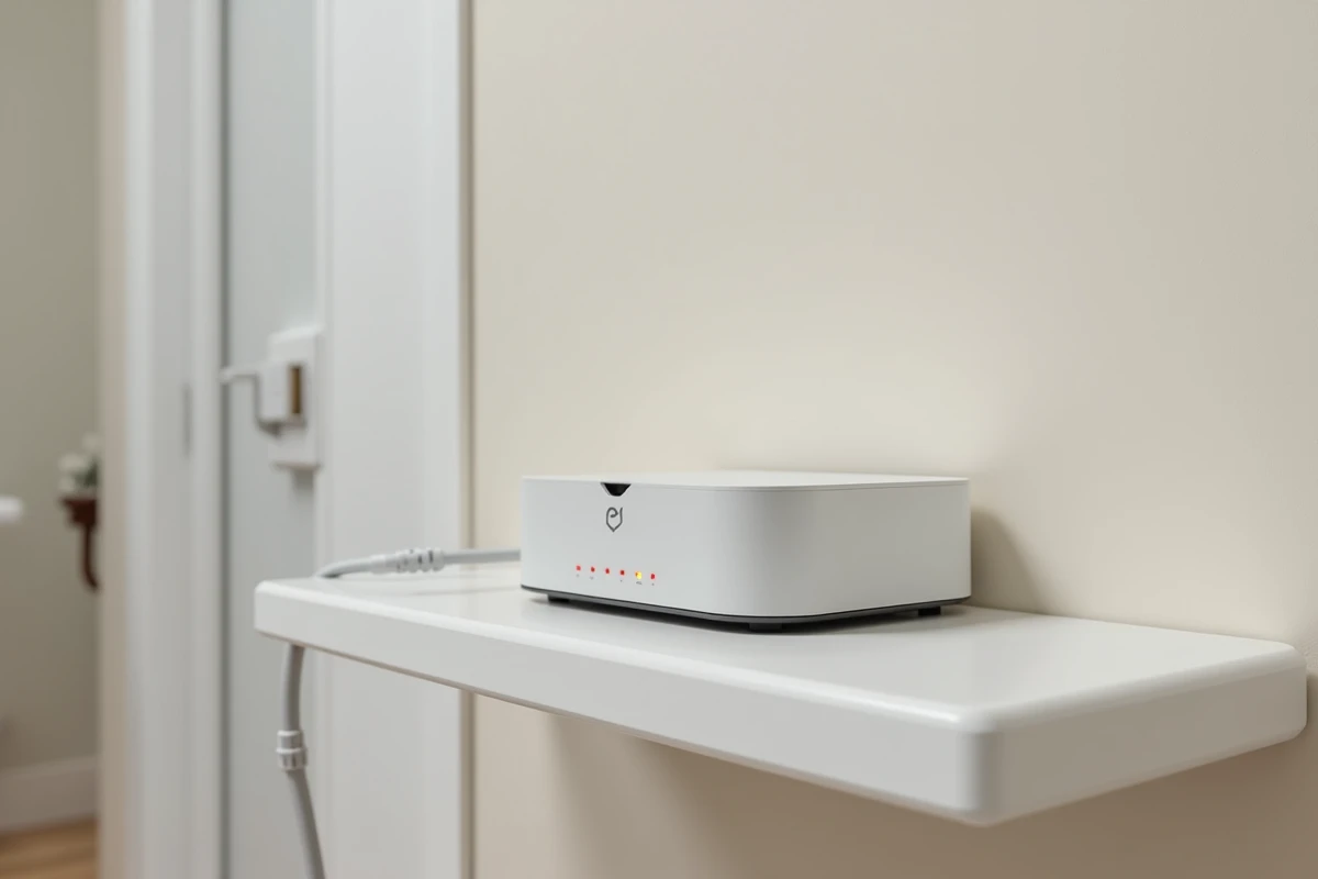 Routeur Freebox avec voyants d'erreur allumés indiquant un problème de connexion réseau
