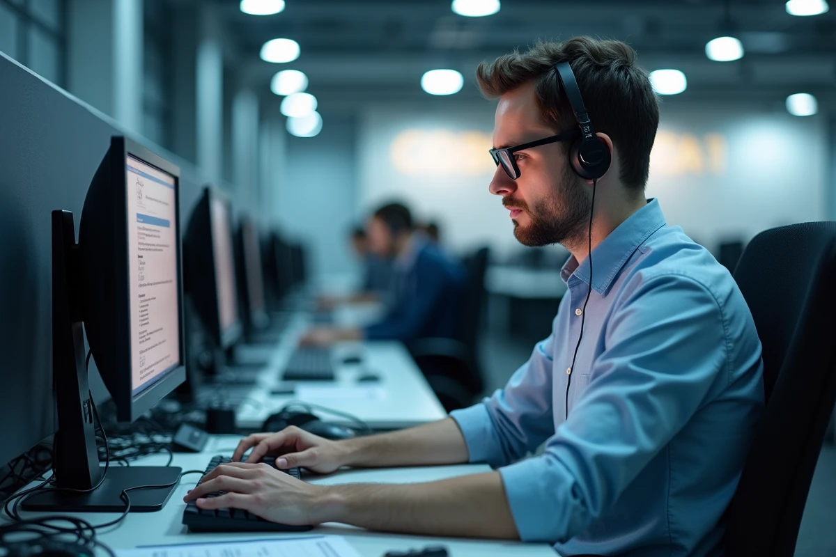 Technicien du support informatique universitaire consultant une liste de vérification pour diagnostiquer un problème d'accès à Zimbra